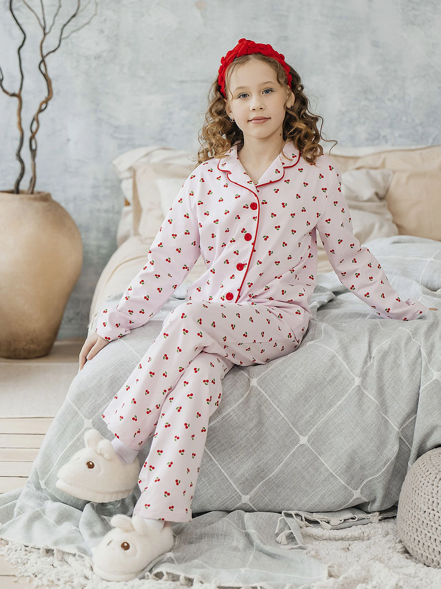 Комплект для девочки (футболка дл.рукав брюки) (FBP_055)