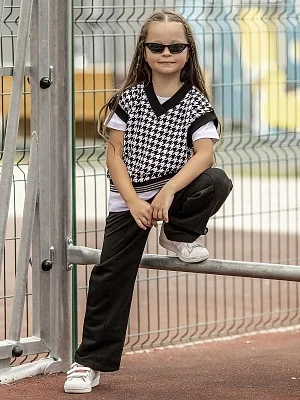 Жилет для девочки с коротким рукавом (035_ОС22)