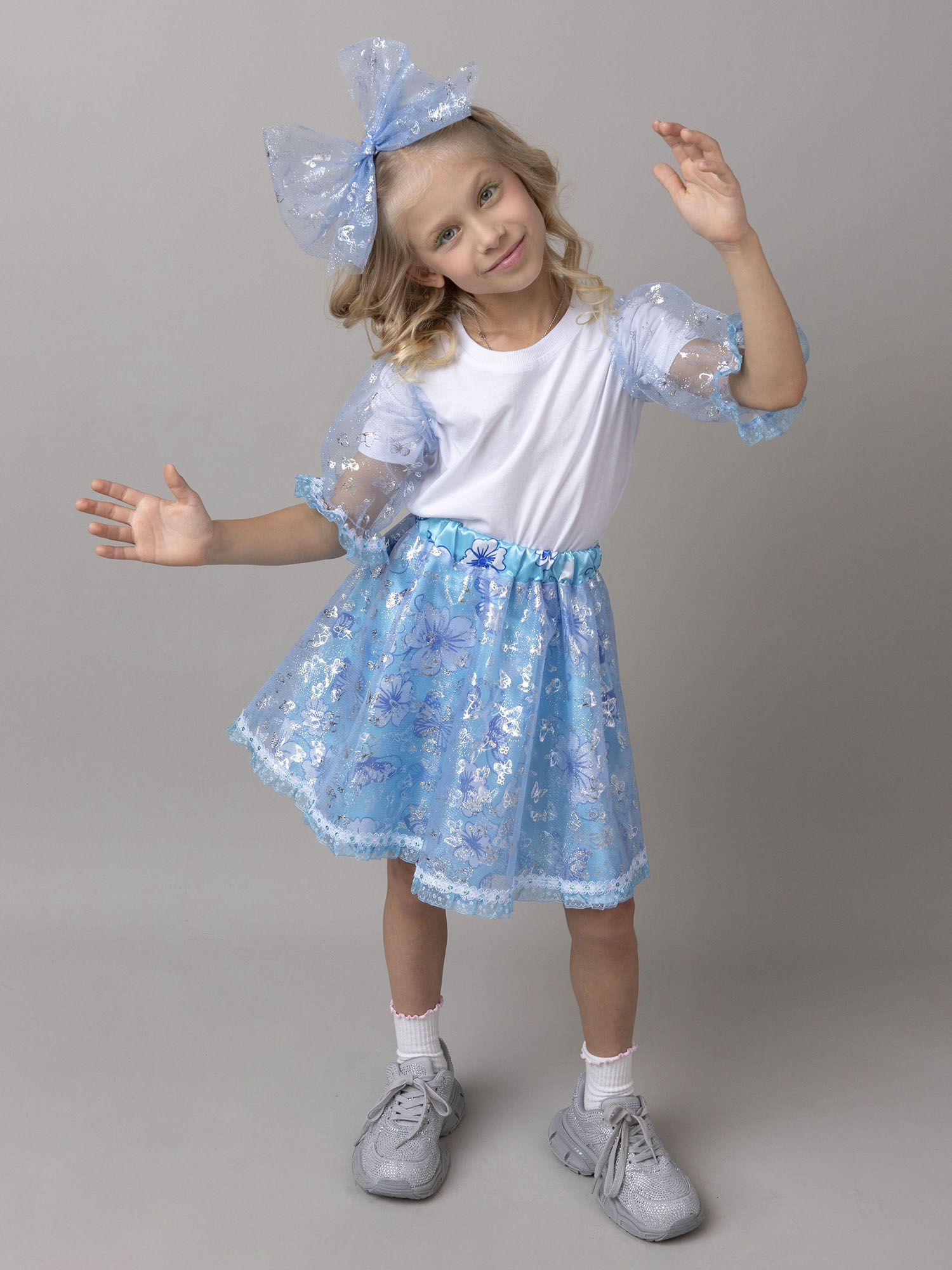 Костюм Мальвина (юбка, съемные рукава на резинках, ободок) (1129 к-25)