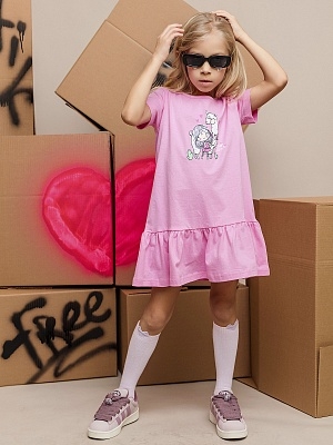 Платье с коротким рукавом для девочки (040_БК25)