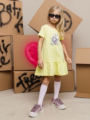 Платье с коротким рукавом для девочки (041_БК25)