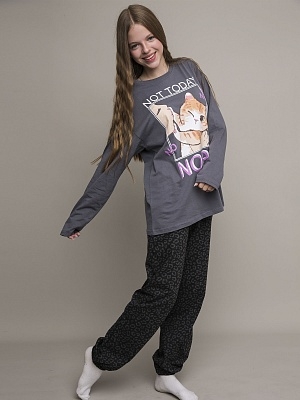 Комплект для девочки (футболка длинный рукав и брюки) (009_ОП25)