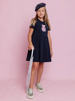 Платье с коротким рукавом для девочки (016_ОС24)